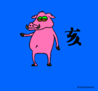 Dibujo Cerdo  pintado por SARA