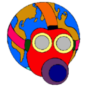 Dibujo Tierra con máscara de gas pintado por miguel