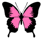 Dibujo Mariposa con alas negras pintado por hello