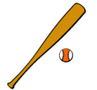 Dibujo Bate y bola de béisbol pintado por fracnisco