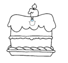 Dibujo Pastel de cumpleaños pintado por laura