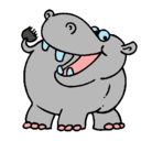 Dibujo Hipopótamo pintado por laura