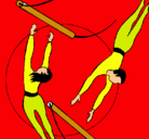 Dibujo Trapecistas saltando pintado por victttor