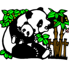 Dibujo Mama panda pintado por thomas
