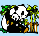 Dibujo Mama panda pintado por beto