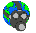 Dibujo Tierra con máscara de gas pintado por roon