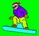 Dibujo Snowboard pintado por said