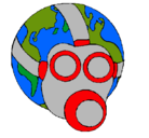 Dibujo Tierra con máscara de gas pintado por melanie