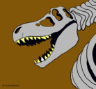 Dibujo Esqueleto tiranosaurio rex pintado por dino