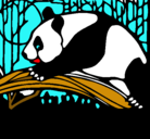 Dibujo Oso panda comiendo pintado por victttor