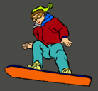 Dibujo Snowboard pintado por alex