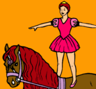 Dibujo Trapecista encima de caballo pintado por camila