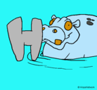 Dibujo Hipopótamo pintado por 000