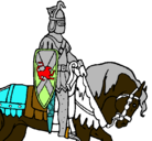 Dibujo Caballero a caballo pintado por joel