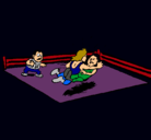 Dibujo Lucha en el ring pintado por bryan