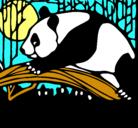 Dibujo Oso panda comiendo pintado por noelia