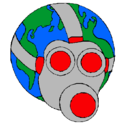 Dibujo Tierra con máscara de gas pintado por melanie