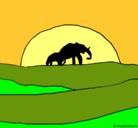 Dibujo Elefante en el amanecer pintado por sheilamoran