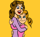 Dibujo Madre e hija abrazadas pintado por naomi