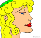 Dibujo Cabeza de mujer pintado por sara