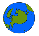 Dibujo Planeta Tierra pintado por hugo