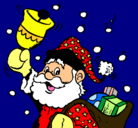 Dibujo Santa Claus y su campana pintado por mariajose