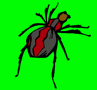 Dibujo Araña viuda negra pintado por abril