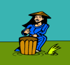 Dibujo Mujer tocando el bongó pintado por Dulce