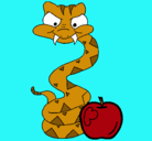 Dibujo Serpiente y manzana pintado por Maxi