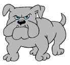 Dibujo Perro Bulldog pintado por angl
