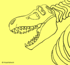 Dibujo Esqueleto tiranosaurio rex pintado por mario