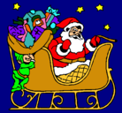 Dibujo Papa Noel en su trineo pintado por ANDREIITA