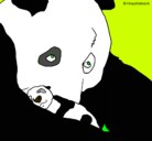 Dibujo Oso panda con su cria pintado por elecktro