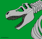 Dibujo Esqueleto tiranosaurio rex pintado por abraham