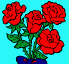 Dibujo Ramo de rosas pintado por snopilif