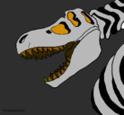 Dibujo Esqueleto tiranosaurio rex pintado por rexy