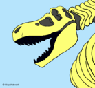 Dibujo Esqueleto tiranosaurio rex pintado por mariasofiauribesalgado