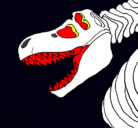 Dibujo Esqueleto tiranosaurio rex pintado por facundo