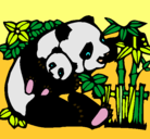 Dibujo Mama panda pintado por cynthia