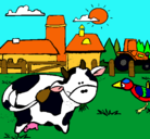 Dibujo Vaca en la granja pintado por mimy