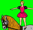 Dibujo Trapecista encima de caballo pintado por nenifer