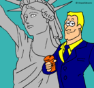 Dibujo Estados Unidos de América pintado por televisa