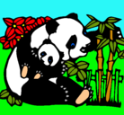 Dibujo Mama panda pintado por patri