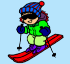 Dibujo Niño esquiando pintado por ll