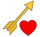 Dibujo Flecha y corazón pintado por amor