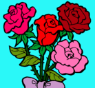 Dibujo Ramo de rosas pintado por Rosa