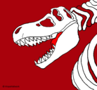 Dibujo Esqueleto tiranosaurio rex pintado por diablo