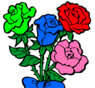 Dibujo Ramo de rosas pintado por duel