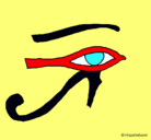 Dibujo Ojo Horus pintado por elojoegipto
