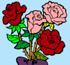 Dibujo Ramo de rosas pintado por yera